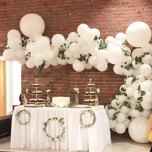 Miniatura 5 de FOTIOMRG Globos blancos de 12 pulgadas, paquete de 100 globos de látex con calidad de helio para cumpleaños, baby shower, decoración de fiesta