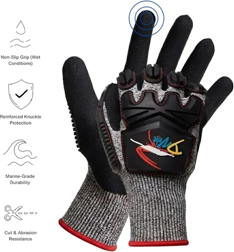 Miniatura 2 de D Vein Guantes de langosta para buceo Kevlar Pesca Submarina Guante de buceo Resistente a pinchazos