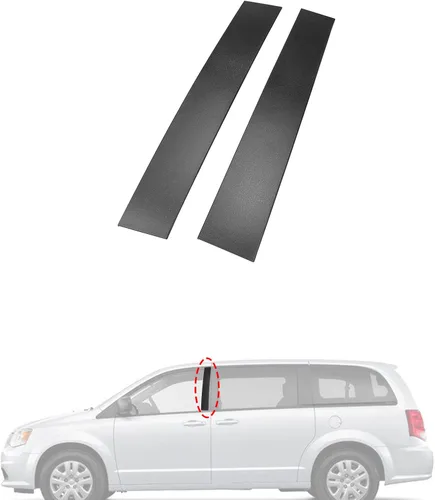 FEXON Kit de molduras exteriores para pilar B del lado del conductor y del pasajero delantero Compatible con Dodge Grand Caravan 2008-2020 Chrysler