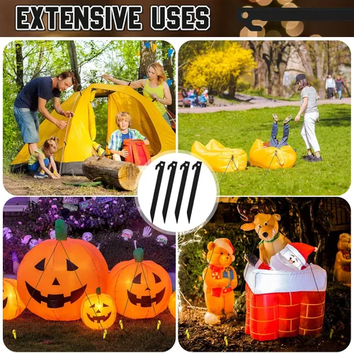 Miniatura 6 de Deekin Estacas de plástico para tienda de campaña de 9 pulgadas, estacas de gancho de punta, estacas de tienda de campaña seguras para verano, Negro