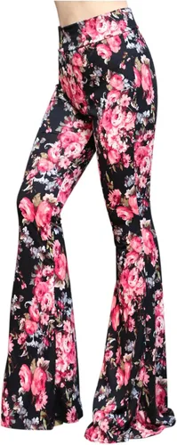 Miniatura 42 de ShopMyTrend - Pantalones de yoga largos con piernas anchas y acampanadas estilo palazzo, con cintura alta, para mujer