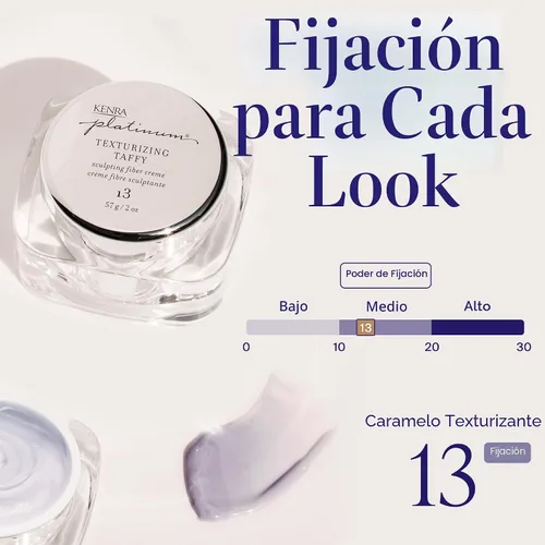 Miniatura 3 de Kenra Platinum Texturizing Taffy 13 Crema de fibra para peinar Fijación media Define, detalles y suaviza estilos Control superior