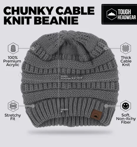 Miniatura 62 de Gorro de punto para mujer, cálido y suave, elástico, para clima frío de Tough Headwear