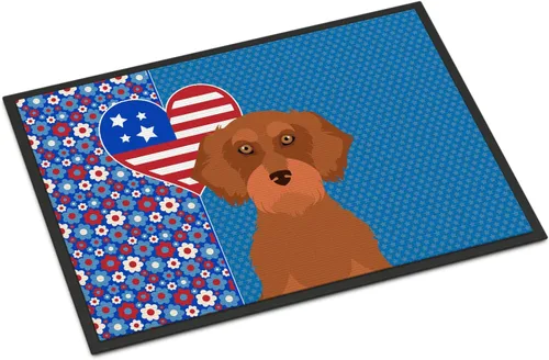 Miniatura 194 de Caroline's Treasures WDK5119JMAT Airedale Terrier USA - Tapete para interiores o exteriores, 24 x 36 pulgadas, tapete para puerta delantera