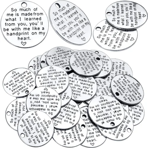 Miniatura 8 de Aylifu Dijes inspiradores con palabras, 30 piezas de colgantes de letras grabadas con mensaje grabado, cuentas de suministros de manualidades