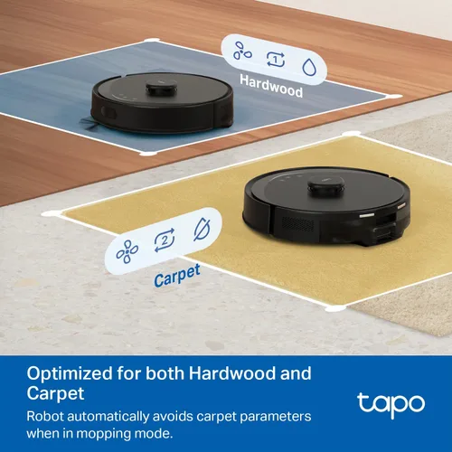 Miniatura 7 de Tapo - Aspiradora y fregona robot con navegación inteligente LiDAR, 5300 Pa máx, tasa de recolección de polvo del 97%+, limpieza personalizable