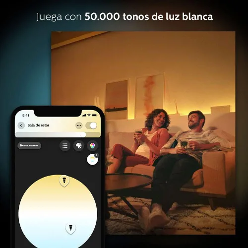 Miniatura 3 de Philips Hue White Ambiance BR30 - Paquete de 2 luces LED inteligentes regulables equivalentes a 60 W