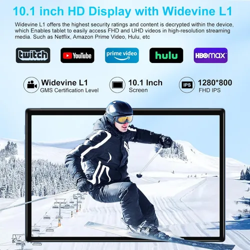 Miniatura 3 de Tablet 2026, tabletas Android 15 de 10 pulgadas 22GB+128GB+1TB Expand, tableta electrónica 2 en 1 Octa-Core con funda de teclado y mouse, batería