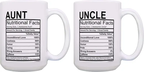 Miniatura 10 de ThisWear Nuevo tío regalo para tío etiqueta de datos nutricionales 11oz taza de café de cerámica con mango 11oz - Tío