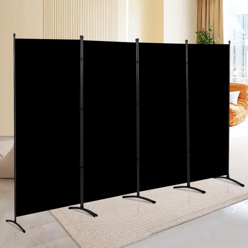 Miniatura 13 de CHOSENM Pantallas plegables de privacidad de 3 paneles, divisor de pared de 6 pies de alto con marco de metal, divisor de habitación independiente
