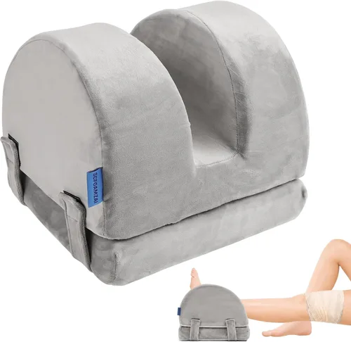 Adjustable Height Knee Replacement Pillow for Recovery - Leg Elevation Pillow with Firm Foam for Post-Surgery Sleeping, Hip & Ankle Pain Relief &