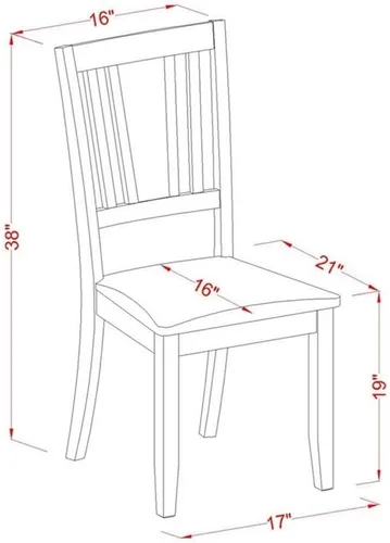 Miniatura 7 de East West Furniture WEDU6D-BLK-LC - Juego de comedor de 6 piezas que contiene una mesa de comedor rectangular con hoja de mariposa y 4 sillas