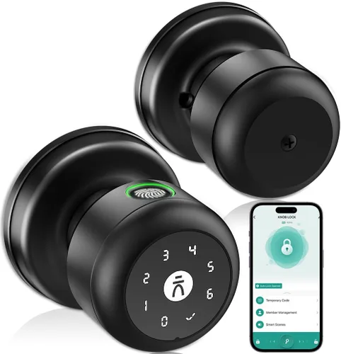 Cerradura de puerta con teclado inteligente con asa, pomos de puerta inteligentes con cerradura, cerradura de puerta automática con código y