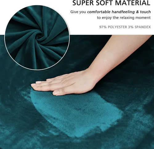 Miniatura 2 de NICEEC Funda para Sofá de Dos Plazas Súper Suave de 1 Pieza Color Verde Azulado Oscuro Funda Elástica para Sofás de Dos Plazas Universal de Spandex