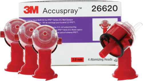 3M Accuspray - Recambios de boquilla para pistola de pintura PPS 2.0, 26620, 0.079 pulgadas, color rojo, uso con sistema de pistola de pulverización