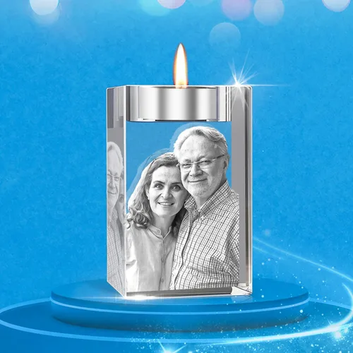 Miniatura 10 de Foto de Cristal 3D Personalizada, Marco Portavelas con Grabado Láser Personalizado, Regalos Personalizados Conmemorativos de Aniversario, Navidad