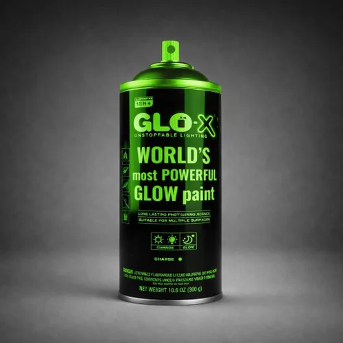 Miniatura 10 de GLO-X Pintura en aerosol que brilla en la oscuridad - Haz que las decoraciones de Halloween interiores y exteriores brillen con neón fluorescente