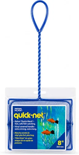 Miniatura 16 de Penn-Plax Quick-Net Aquarium Fish Net - Fine Mesh, Vinyl-Covered Braided Handle - Small Aquarium Cleaning Tool for Gentle Fish Handling - Use in