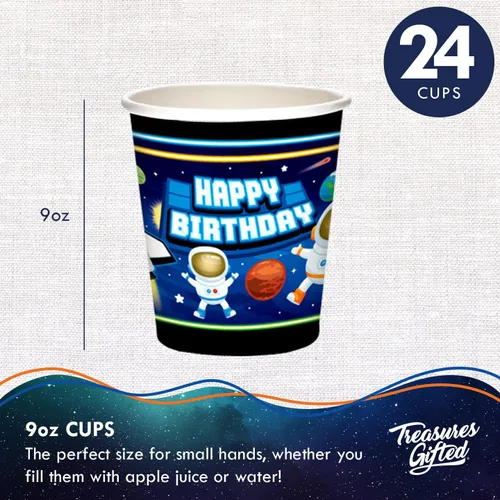 Miniatura 2 de Treasures Gifted Vasos de papel para el espacio exterior, 24 unidades, 9 onzas, decoraciones de fiesta del espacio exterior, decoraciones de fiesta