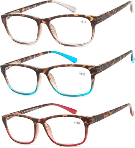 Anteojos de lectura. 3 Pares de anteojos para leer, económicos y con estilo. Anteojos de lectura a la moda, para hombre o mujer., MM