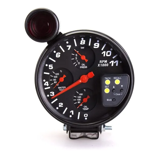 Miniatura 7 de MASO Motor de coche de 5 pulgadas 4 en 1 RPM Medidor de tacómetro de 12 V con asiento y luz de cambio, prensa de aceite de agua y temperatura