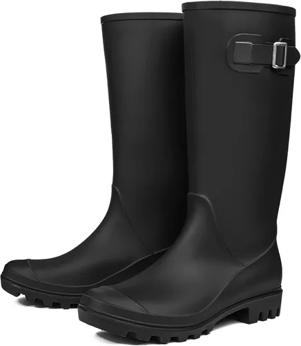 Miniatura 4 de DKSUKO Women's Tall Rain Boots Garden Boots Waterproof Wellington Rubber Boots
