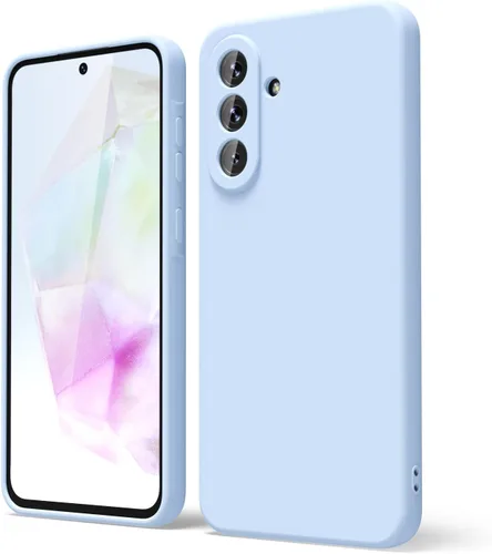 Miniatura 100 de oakxco Funda para teléfono Samsung Galaxy A12 con agarre de silicona líquida, linda delgada fina suave cubierta de gel de goma TPU lisa para mujeres