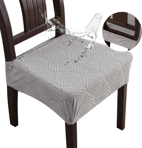 Miniatura 29 de Fundas de asiento para silla de comedor, extraíbles y lavables, juego de 2, fundas de cojín de asiento de silla de jacquard, protectores