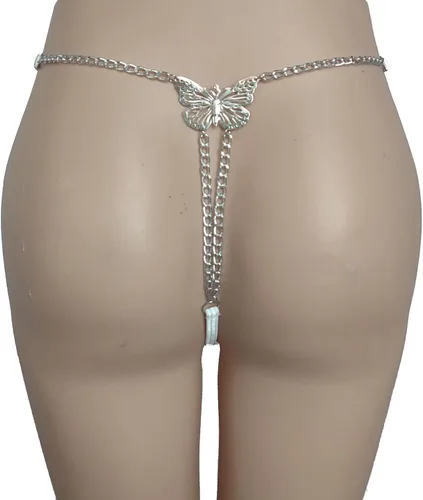 Miniatura 2 de Cadena de cuerpo sexy de verano para mujer, con dije de corazón, bragas elásticas en G, bragas para el vientre, cadena de bikini con cintura