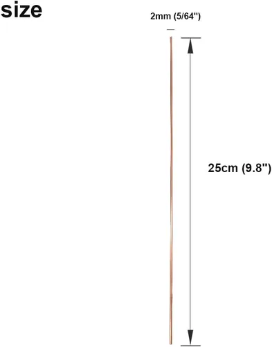 Miniatura 3 de 20 piezas de varillas de soldadura de cobre BCuP-2 (5/64") 2mm de fósforo, varillas redondas de soldadura de latón autoflujo con TIG y arco