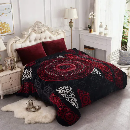 Miniatura 2 de MERRY HOME - Manta de forro polar coreana tamaño king, 85 x 95 pulgadas - 9 libras, capa individual, manta de visón suave y cálida, manta gruesa