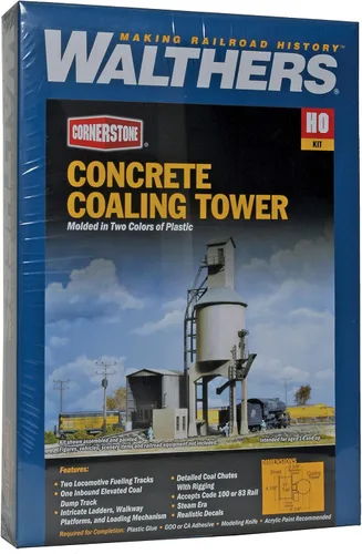 Miniatura 3 de Walthers Cornerstone Serie Kit Escala HO Torre de carbón de hormigón gris, 8