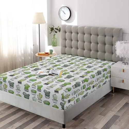 Miniatura 26 de Juego de sábanas decorativas tamaño individual XL, juego de sábanas bajeras con bolsillos profundos de cactus y 2 fundas de almohada