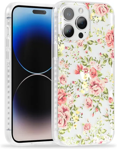 Miniatura 50 de SCORPIFY Funda para iPhone 15 Pro Max con diseño floral de Nemophila azul, bonita funda transparente para teléfono para mujeres y niñas