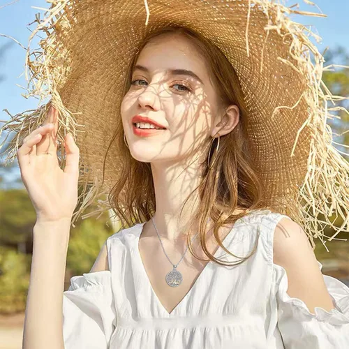 Miniatura 6 de Aniu Collar de plata para mujeres y niñas colgante de árbol de la vida familiar de plata de ley con caja de regalo de joyería fina cadena de 18