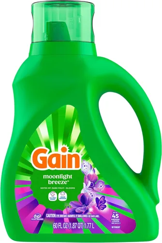 Miniatura 13 de Gain Detergente líquido para ropa con defensa del olor, aroma Moonlight Breeze, jabón de lavandería para lavadoras HE, 60 onzas líquidas, 45 cargas