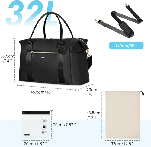 Miniatura 8 de WANDF For Spirit Airlines - Bolsa de viaje de 18 x 14 x 8 pulgadas, con aprobación por la TSA y bolsa de zapatos, bolsa de fin de semana, equipaje