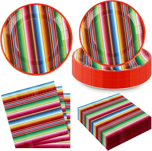 Miniatura 10 de 50 platos y servilletas de papel de fiesta de los 90 para platos de postre de los 90, decoración temática de los años 90, juego de vajilla