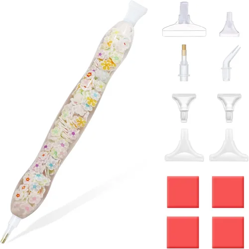 RECORDARME Bolígrafo de Pintura de Diamantes que Brilla en la Oscuridad con Flores Luminosas, Herramientas y Accesorios para Pintura de Diamantes