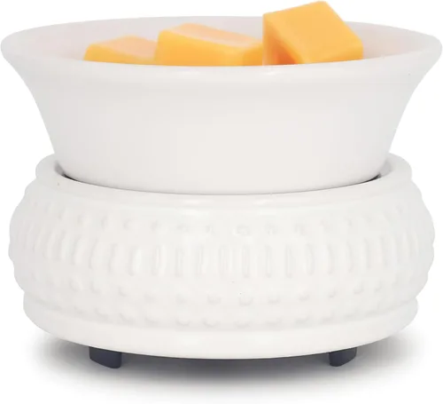 Miniatura 8 de CVHOMEDECO. Calentador de velas y fragancias 2 en 1, calentador eléctrico de cera derretida, para velas perfumadas, cera derretida y tartas