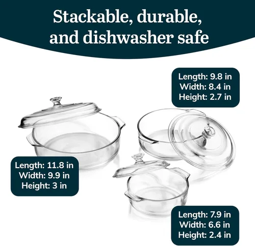 Miniatura 3 de Libbey 55952 - 3.2 cuartos de galones Cacerola con tapa, Transparente