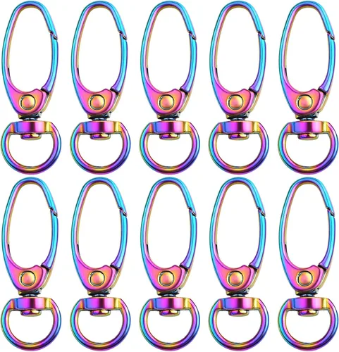 Miniatura 9 de 50 clips de cierre giratorios, 50 clips de gatillo giratorios de 1.378 in, broches de metal para colgar llaveros, correas de perro, decoración