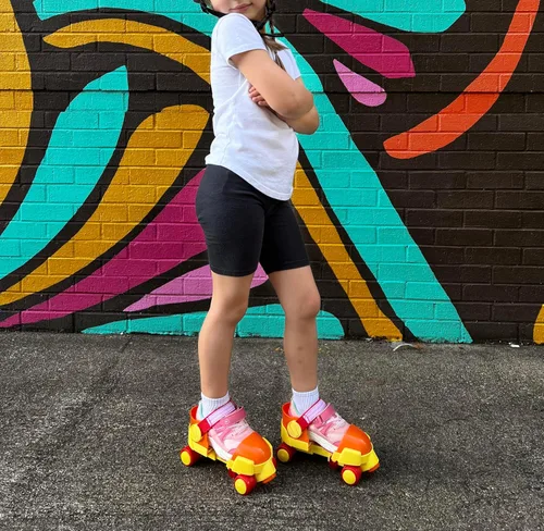 Miniatura 7 de Zippy Adjustable Roller Skates for Kids - Beginner-Friendly - Sizes J7–Youth 1 - Double Lock Strap for Stability - First Skates for Boys and Girls