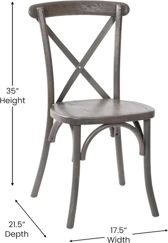 Miniatura 3 de Flash Furniture Paquete de 2 sillas Advantage Grey X-Back Gris