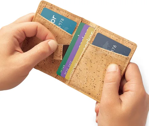 Miniatura 3 de Corkor Slim Wallet for Men, RFID Safe, Vegan Non Leather, Bi-fold Cards Cash