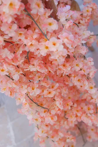 Miniatura 4 de PARTY JOY Guirnalda de flores de cerezo artificial de 47.2 pies para primavera, hogar, boda, fiesta, decoración Kawaii (rosa crema)