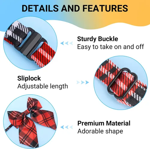 Miniatura 4 de Segarty Lazos para el cuello para perro, 30 piezas ajustables para mascotas para perros medianos y grandes, corbatines para mascotas, accesorios