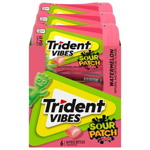 Miniatura 10 de Trident Vibes Spearmint Rush - Goma de mascar sin azúcar, 6 botellas de 40 piezas (240 piezas en total)