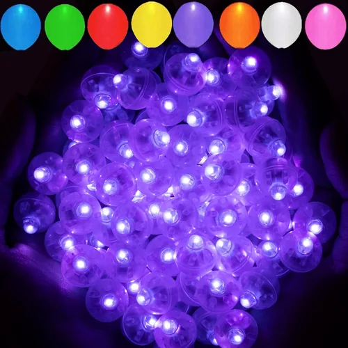 Miniatura 34 de Aogist 100 luces de globo Mutilcolor, luz de bola pequeña impermeable de largo tiempo de espera, lámpara LED redonda para linterna de papel, fiesta