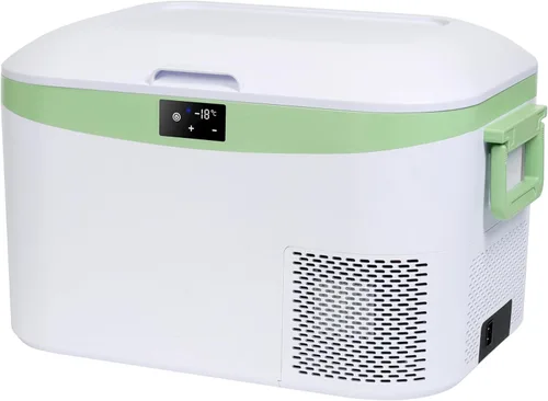 Megiu Refrigerador portátil de 12 voltios para auto, congelador de 13.5 cuartos (12.8 litros), enfriador con compresor 12V/24V CC 110~240 voltios CA